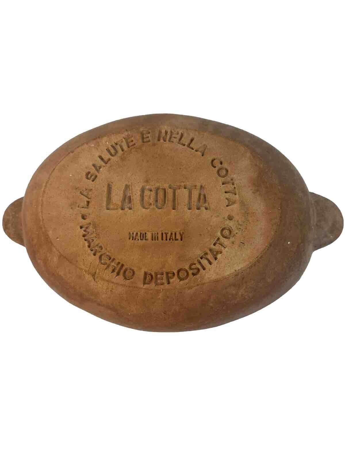 LA COTTA Oval Pot made in Italy la salute e Nella Cotta Clay Pot Vintage