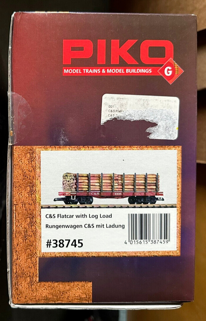 PIKO #38745 G Scale American Rolling Stock C&S Log Load  Discontinued NIB