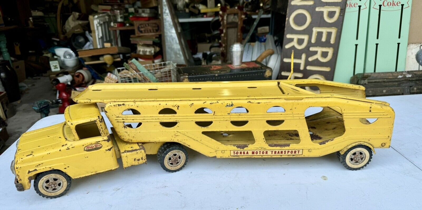 Vintage 1960\'s USA Tonka Toys Truck Car Carrier Hauler Motor Transport
