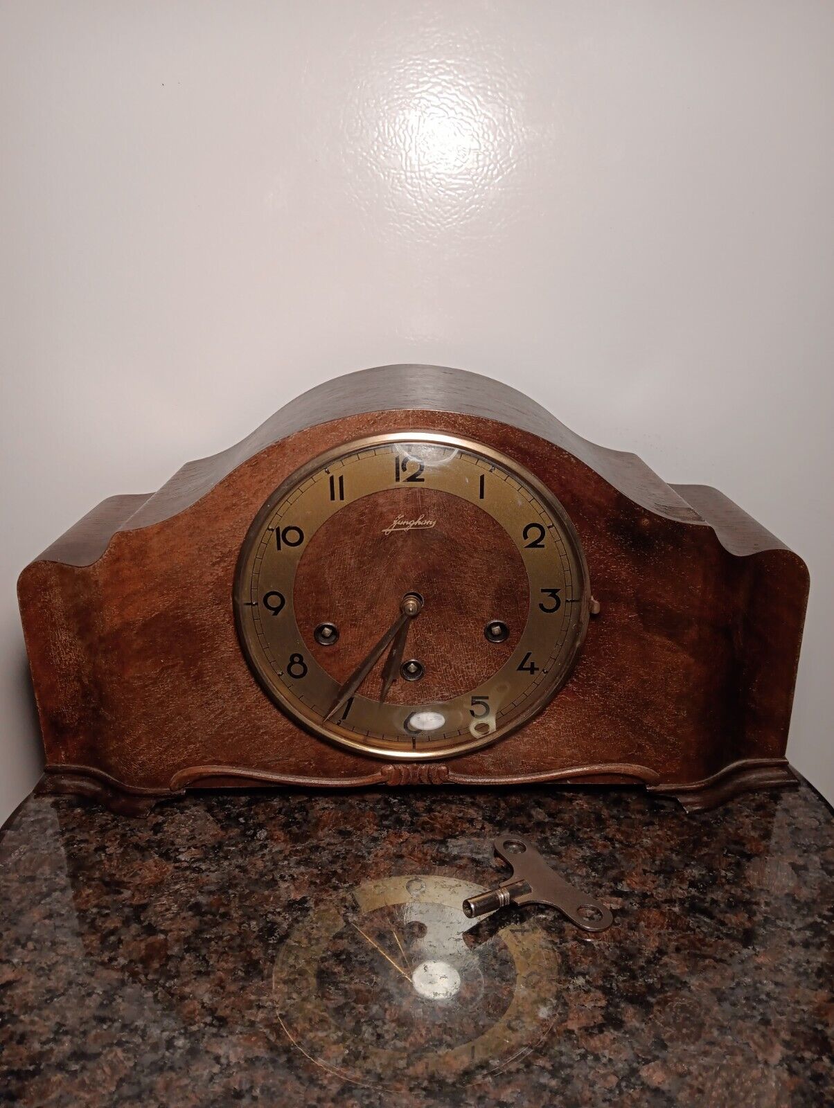 Antique Junghans Germany 1800’s Mantle Clock Westminster Chimes w/ Key(Working)