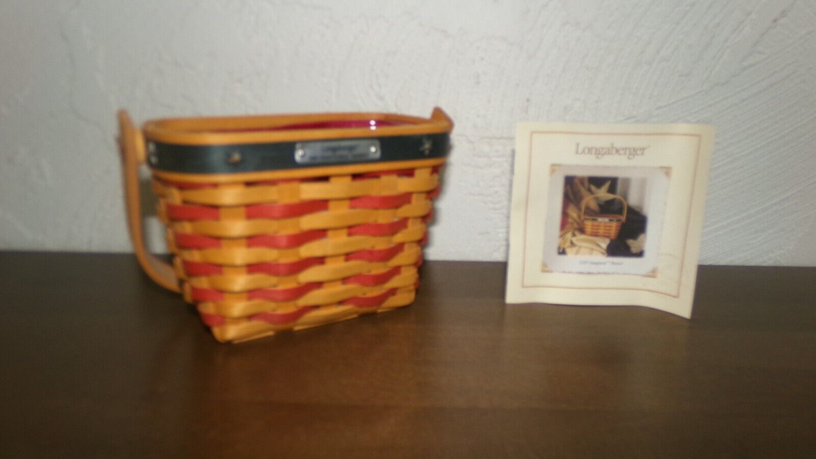 Longaberger 2001 Inaugural Basket Red Blue Star Tacks Perfect Condition