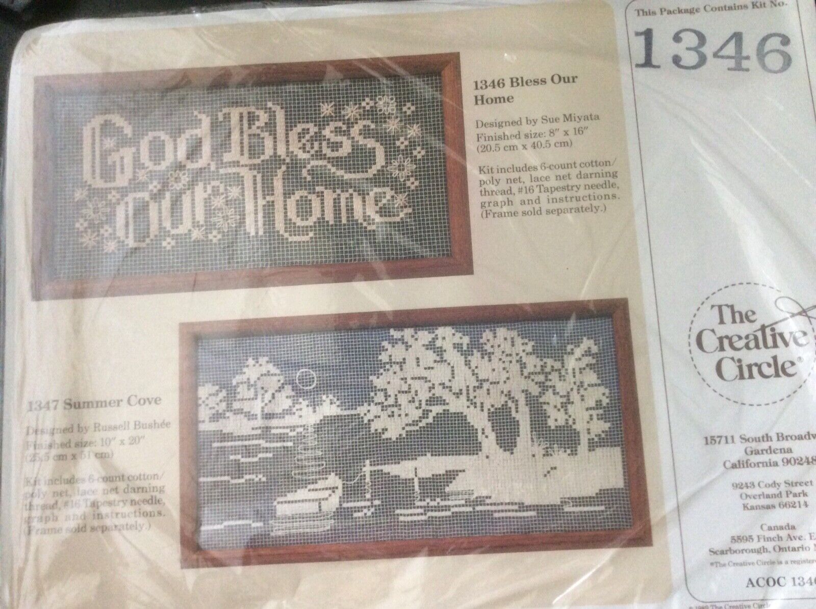 The Creative Circle Kit #1346 Bless Our Home New 1989 8x16” Tapestry Kit