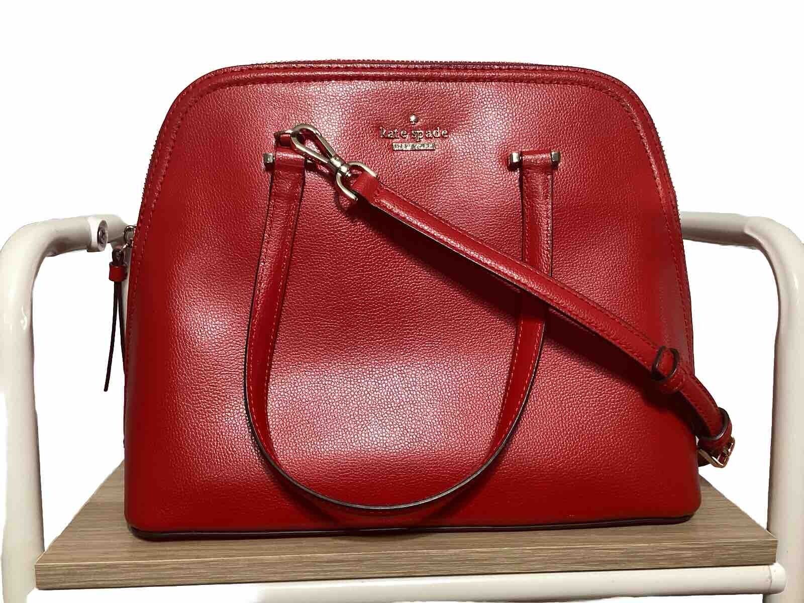 Authentic KATE SPADE RED SATCHEL MEDIUM DOME stunning inner lining NWOT