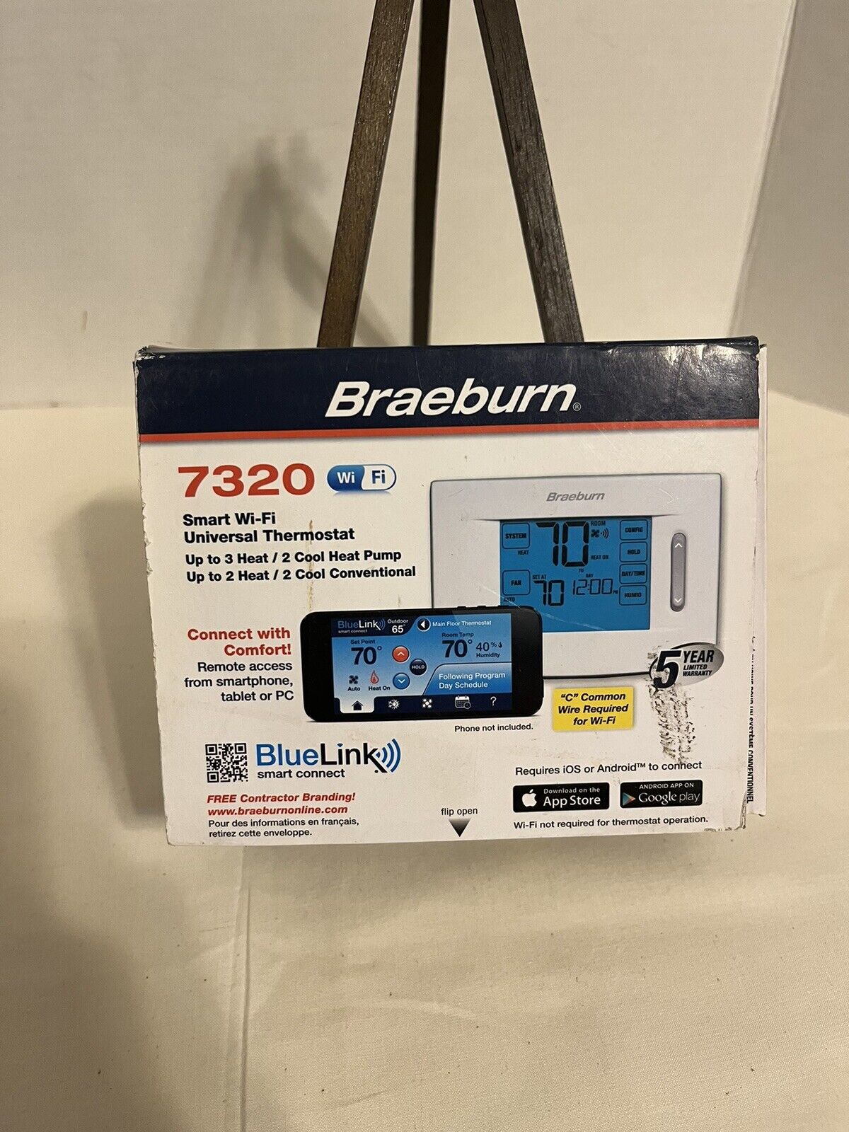 NEW Braeburn 7320 Thermostat Universal Smart Wi-Fi Blue Link Open Box C-2