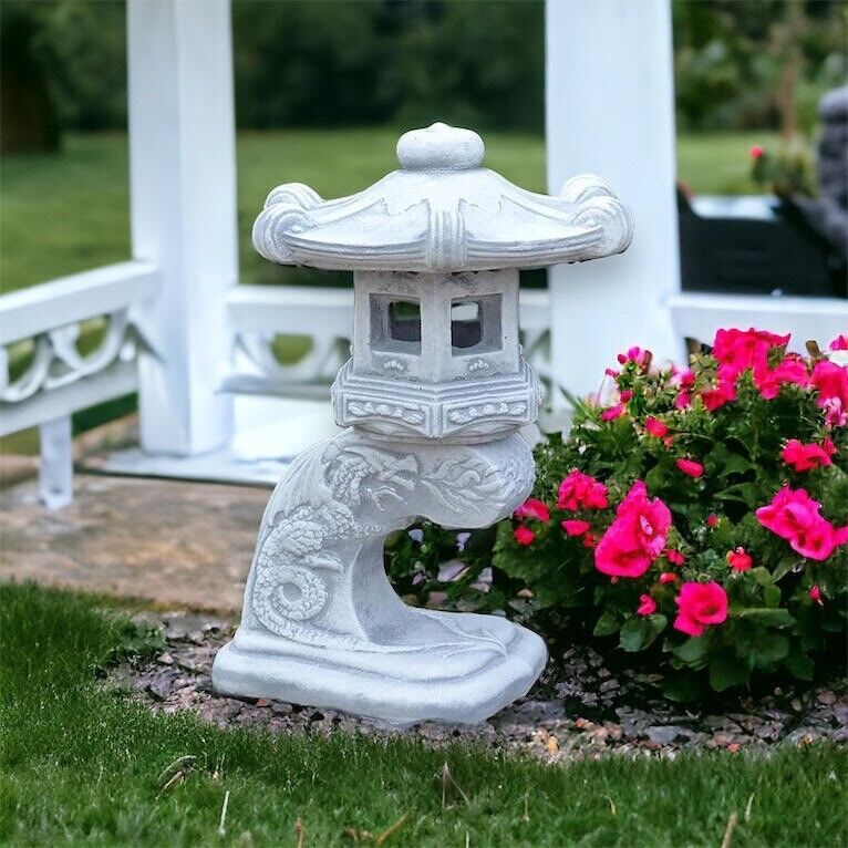 Asian Pagoda Outdoor Sculpture Backyard Oriental Lantern Statue Zen Garden 12\