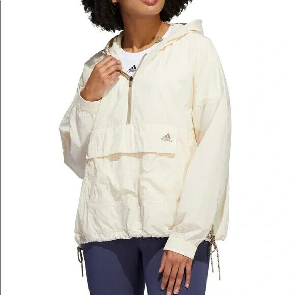 Adidas L94312 Womens Wonder White Utility Anorak Jacket Size XS
