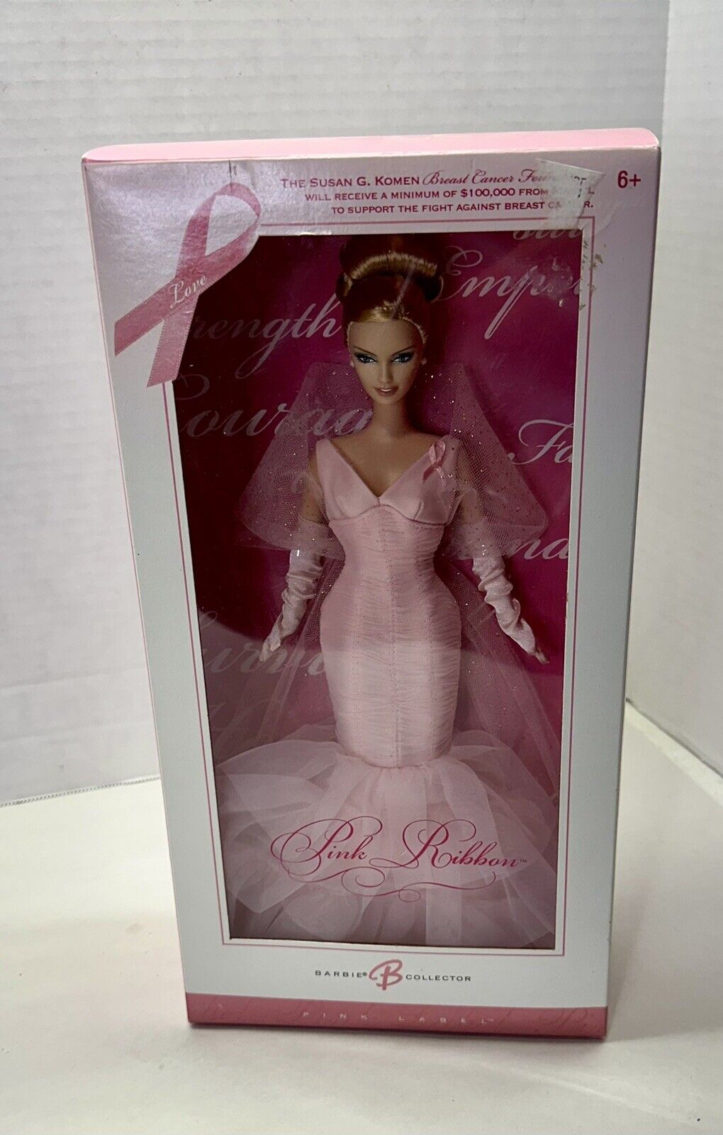Barbie Pink Ribbon Breast Cancer Doll Susan Komen 2006 Mattel J0932 New In Box