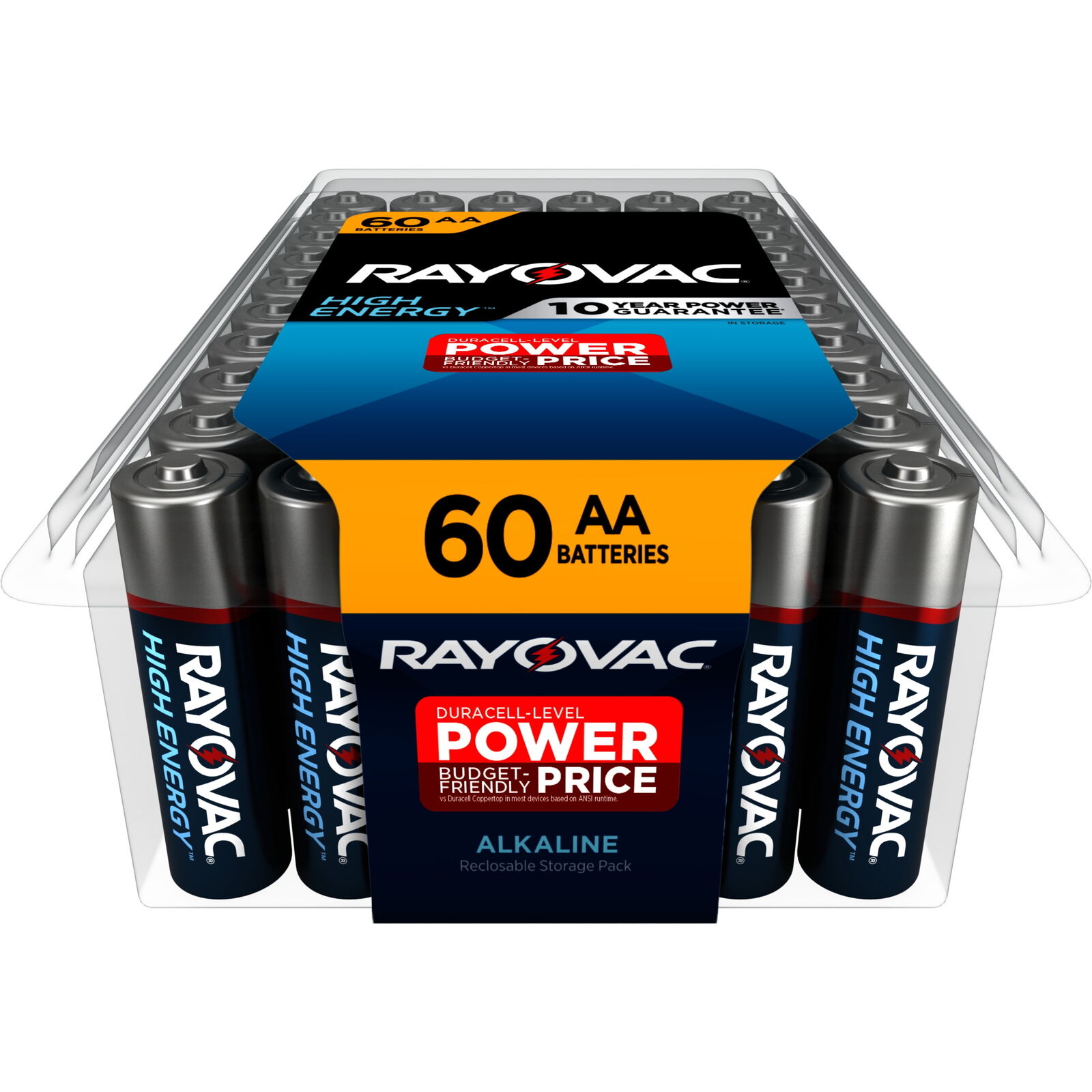High Energy AA Batteries (60 Pack), Double A Batteries