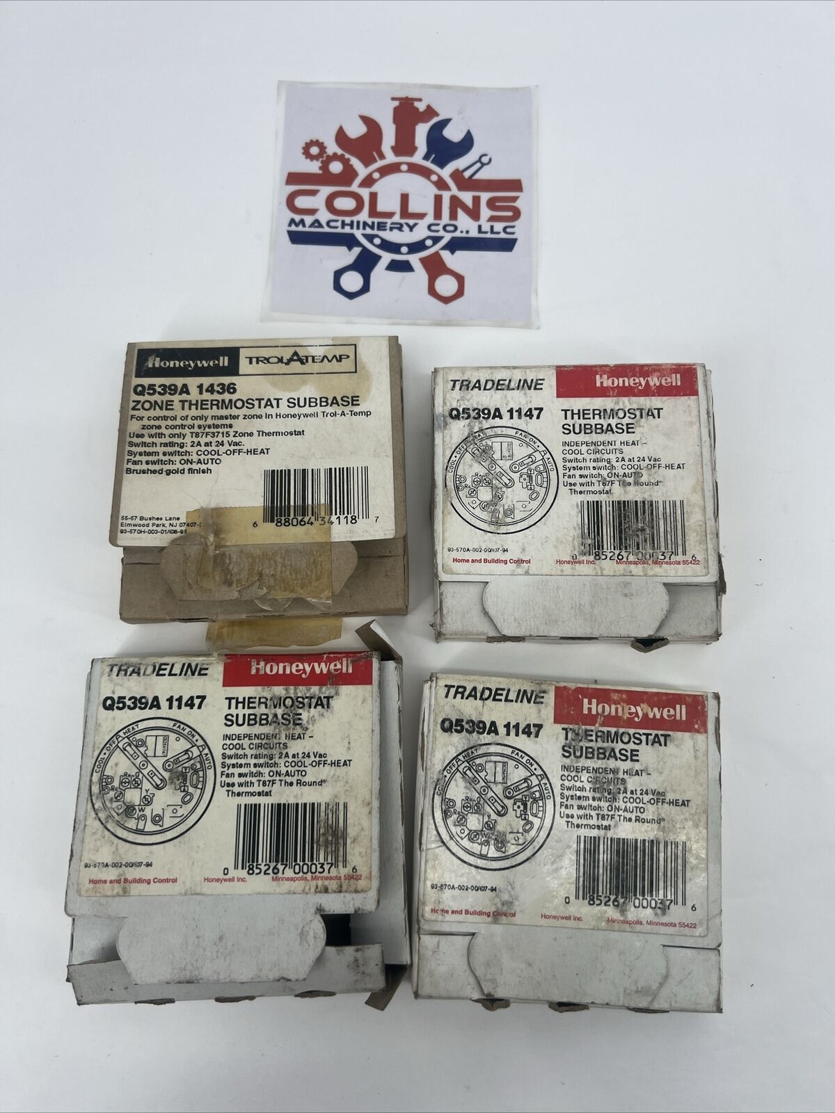 4-New Honeywell (3) Q539A1014 Thermostat Subbases & (1) Q539A1436