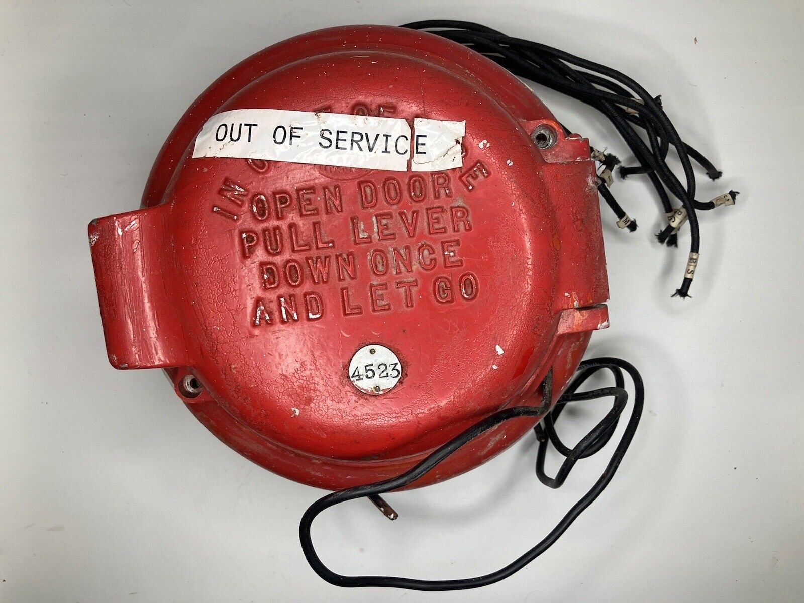 Vtg Red Faraday Round Fire Alarm Coded Pull Station As Is