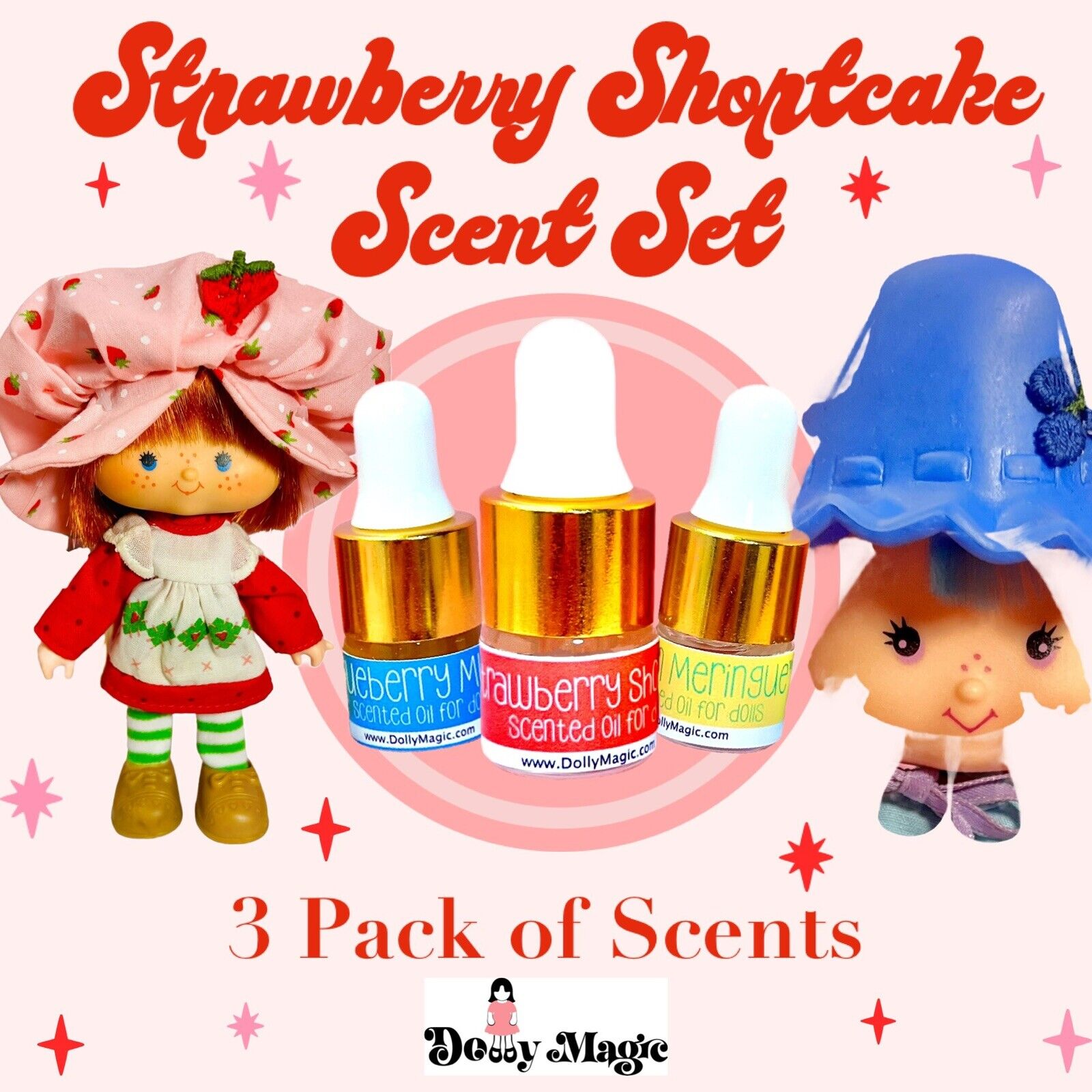 3 pack: DIY Doll Scent Fragrance Kit for Vintage Strawberry Shortcake Dolls