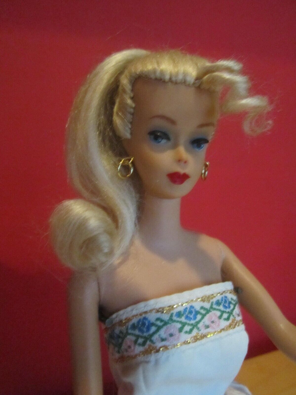 GORGEOUS, Vintage 1960s OOAK Barbie #5 Blonde Ponytail Reroot /w Clone Dress