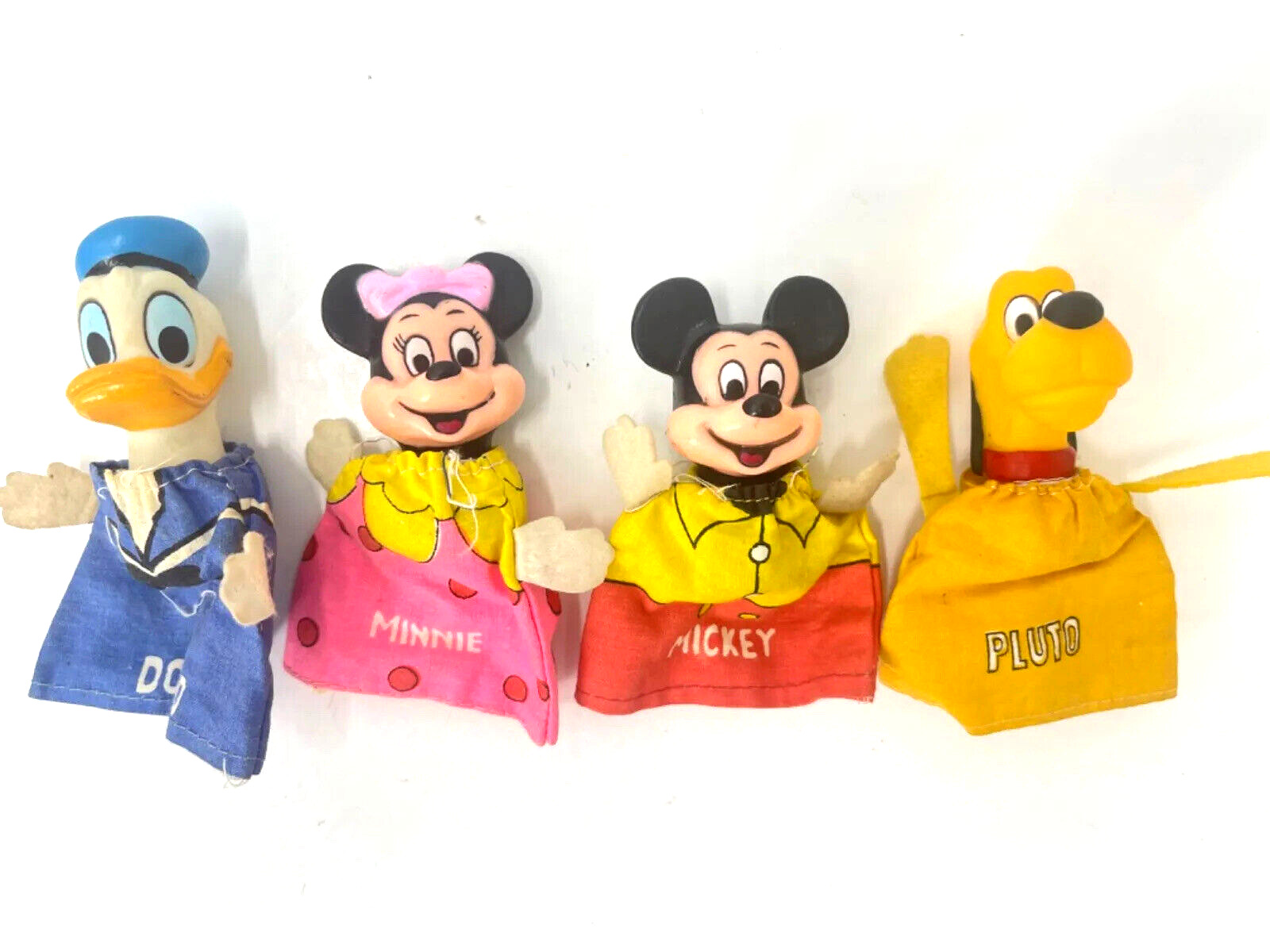 VINTAGE Walt Disney Productions Mickey, Minnie Mouse Pluto Korea Finger Puppet