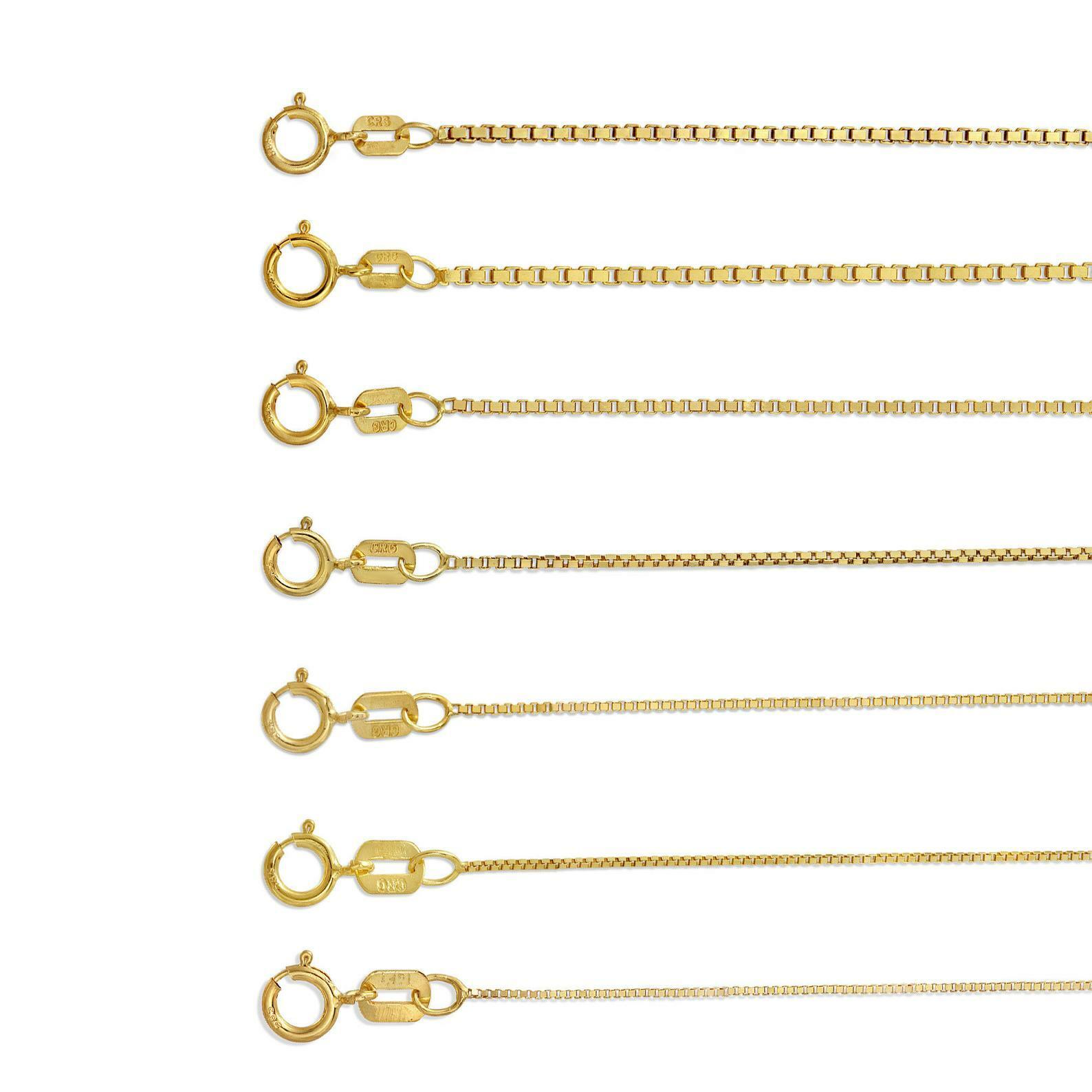 Solid 14K Yellow Gold Box Chain Necklace, Choker chain, 14