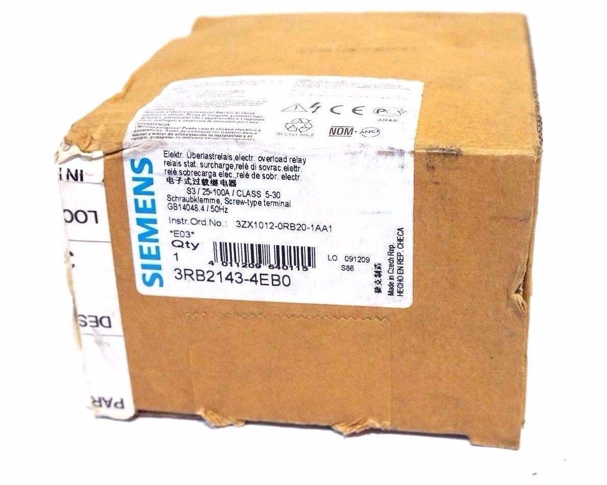 NEW SIEMENS 3RB2143-4EB0 OVERLOAD RELAY 3RB21434EB0