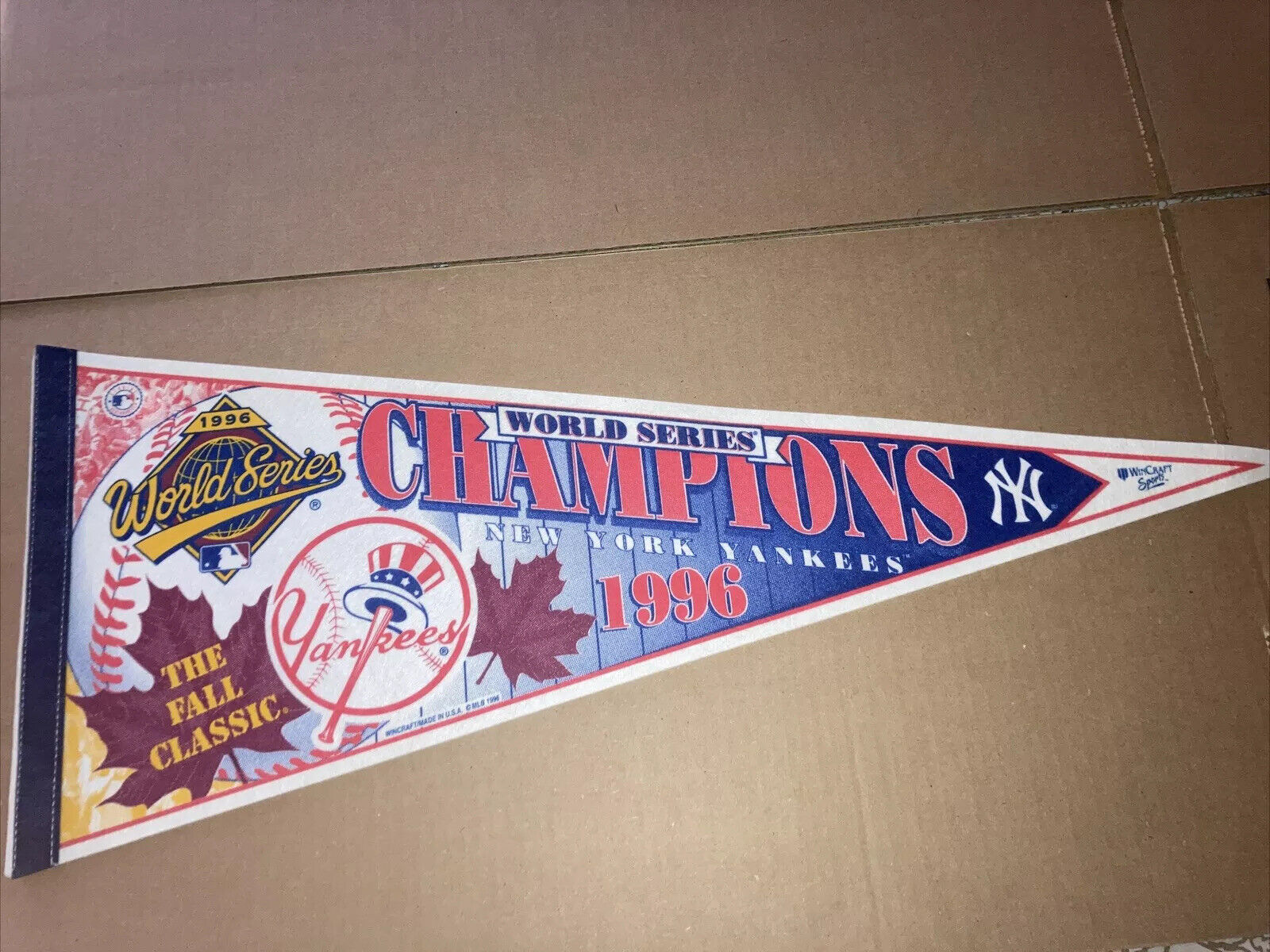 1996 NY YANKEES W.S CHAMPIONS PENNANT PURCHASED DIRECT FROM WINCRAFT IN 1996