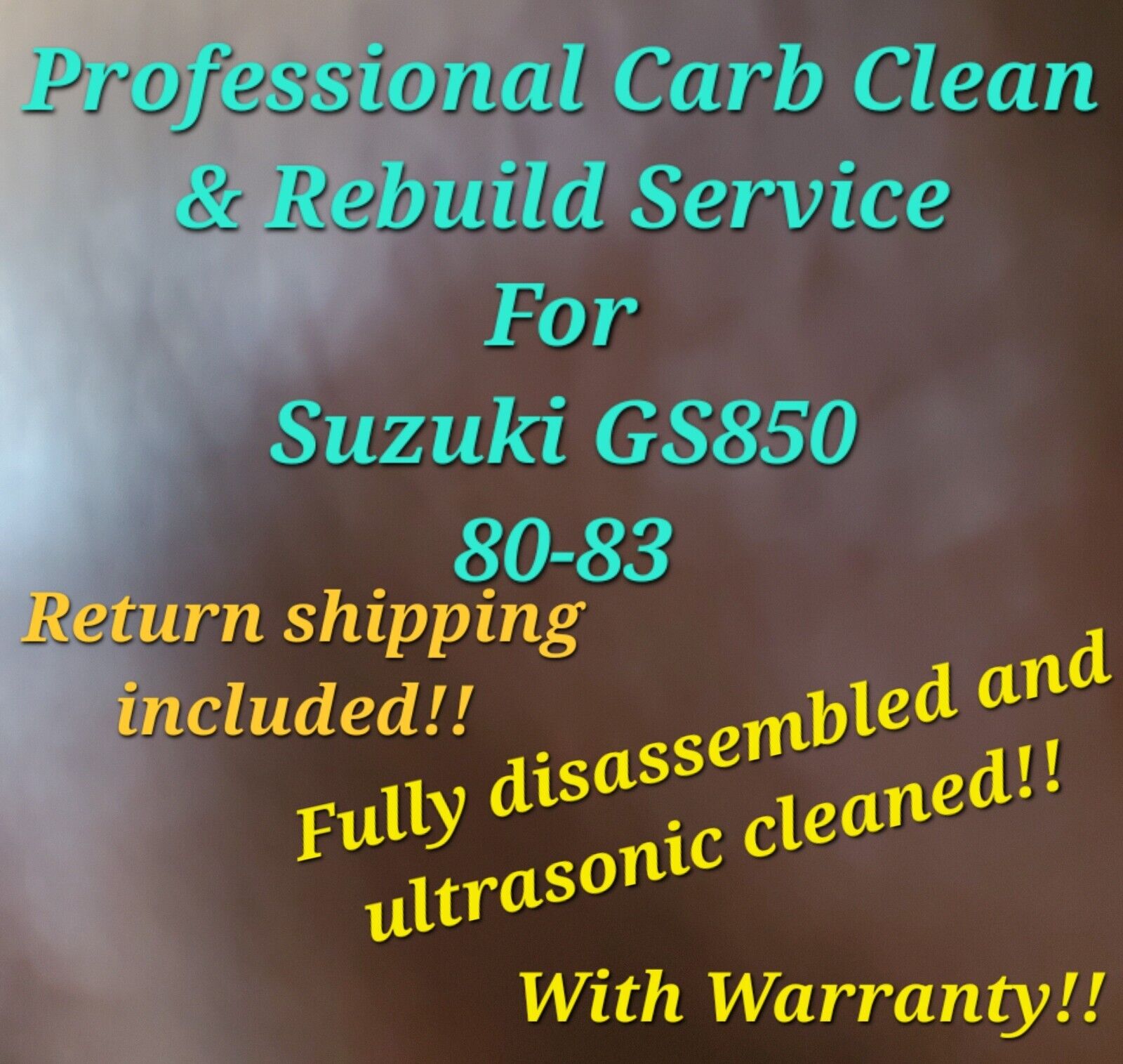 80-83 Suzuki GS850 Professional Carb Clean & Rebuild Service  GS 850