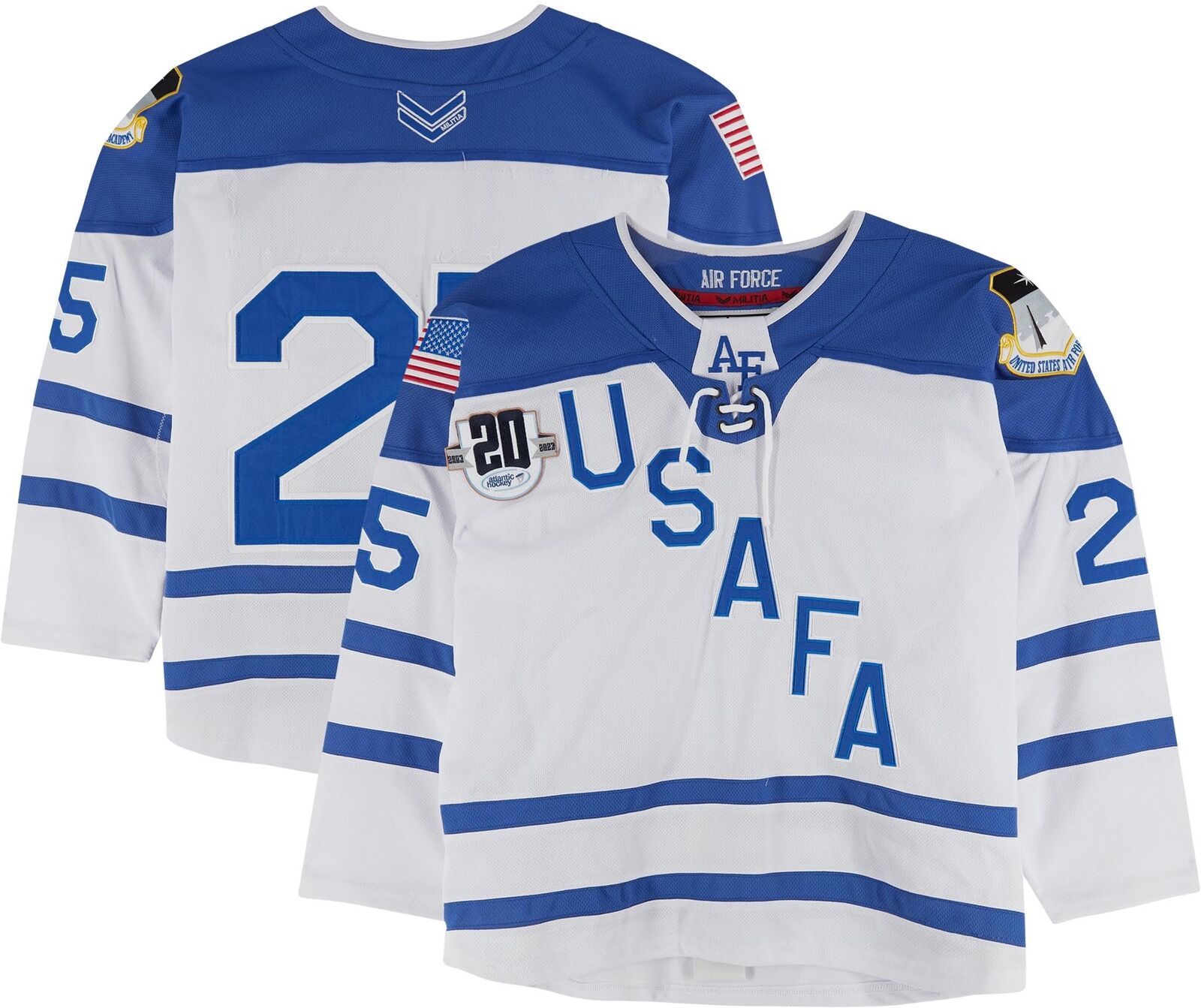 Air Force Falcons Team-Issued #25 White Jersey with 20th