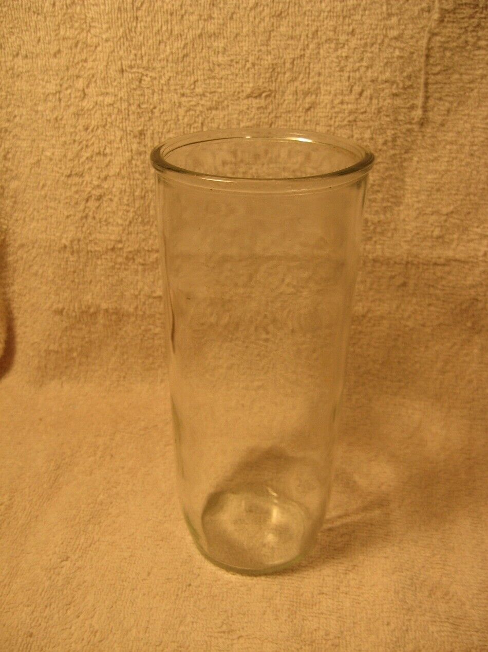 Vintage Tall Glass Candle Tainer Jar Christian Christianity