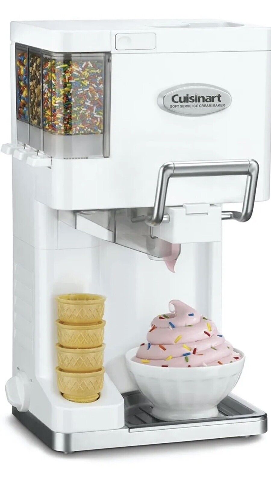 Cuisinart Ice Cream Maker ICE-45 Mix It In Soft Serve 1.5 Quart White WORKS