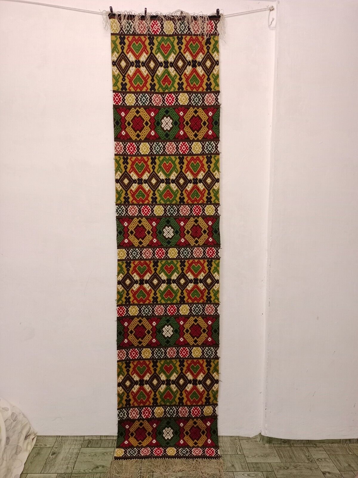 Vintage Gorgeous Hand Woven Swedish Scandinavian Skane Weaving Tapestry