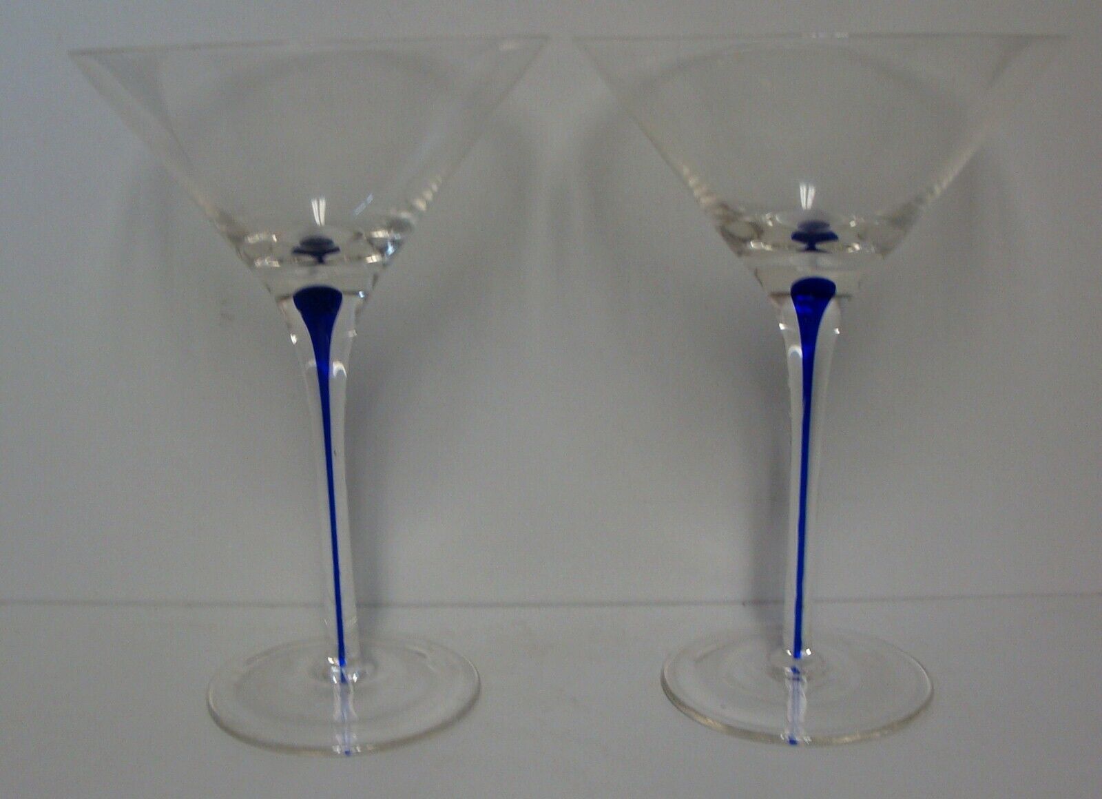 Orrefors INTERMEZZO (BLUE) Executive Martini Glasses (Extra Tall) SET OF TWO