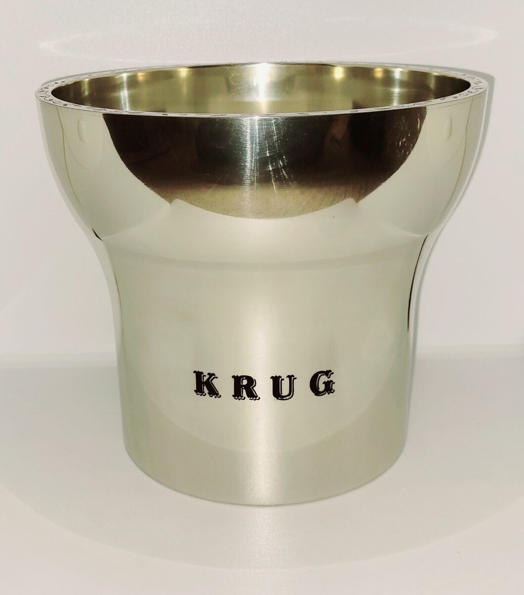 Krug Champagne Pewter Silver Metal Luxurious Bucket New In Gift Storage Box