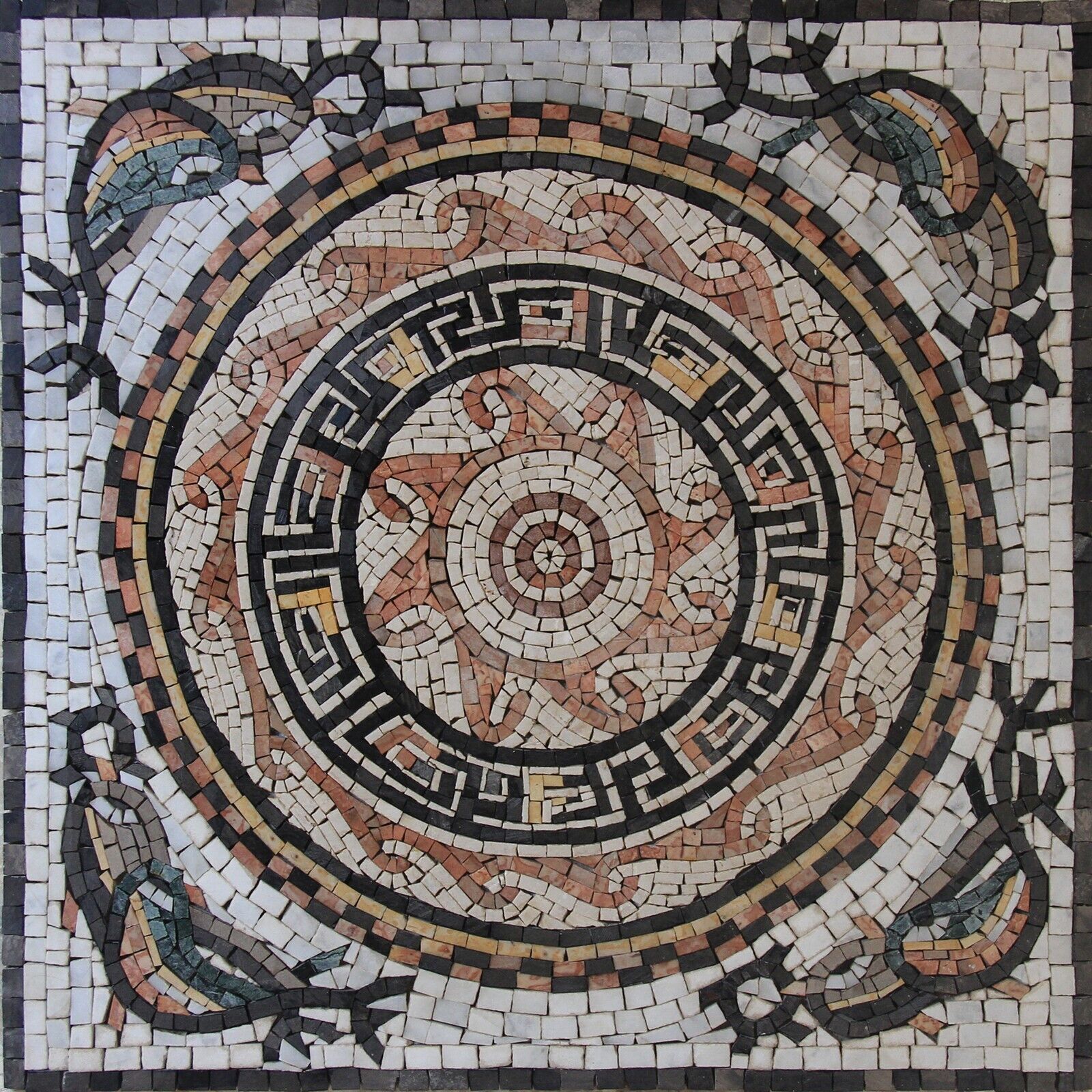 Mosaic Marble Roman Patterns GEOMETRICAL Floor Art Design  20x20 Inches