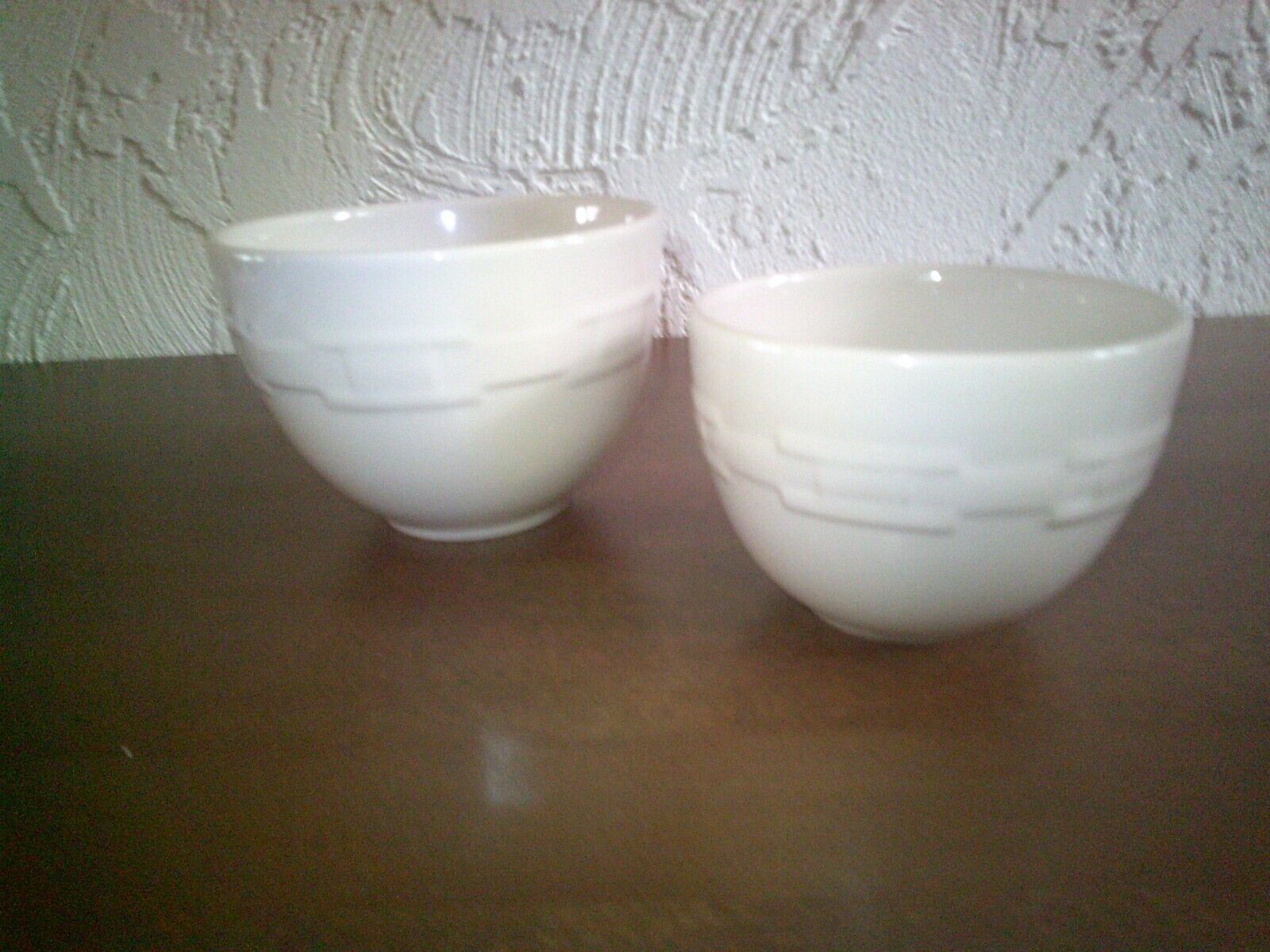 Longaberger Pottery Ivory Nested Bowls SET OF 2