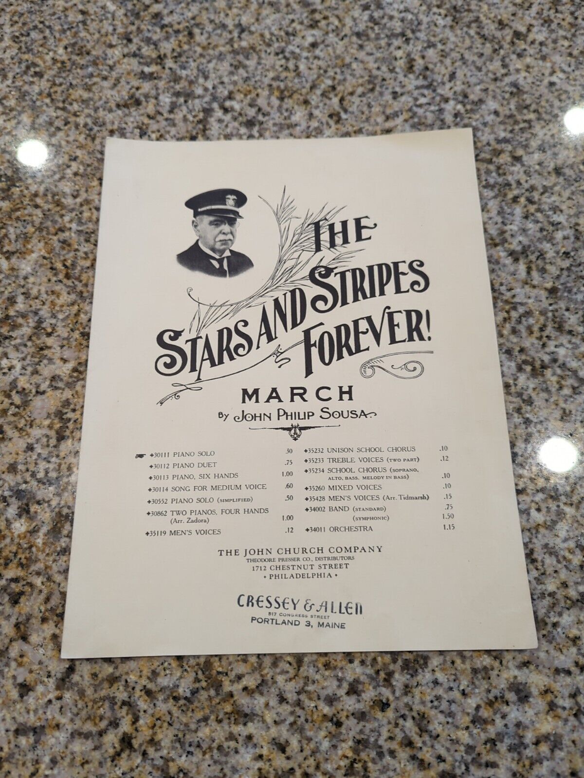 The Stars And Stripes Forever John Phillip Sousa piano sheet music Vintage 1897