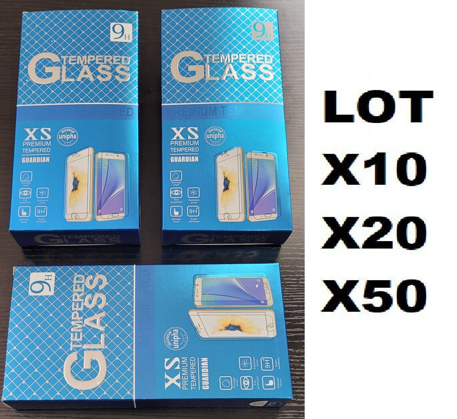 Lot of 10 20 50 Tempered GLASS for iPhone/LG/Samsung/Motorola/OnePlus/Google