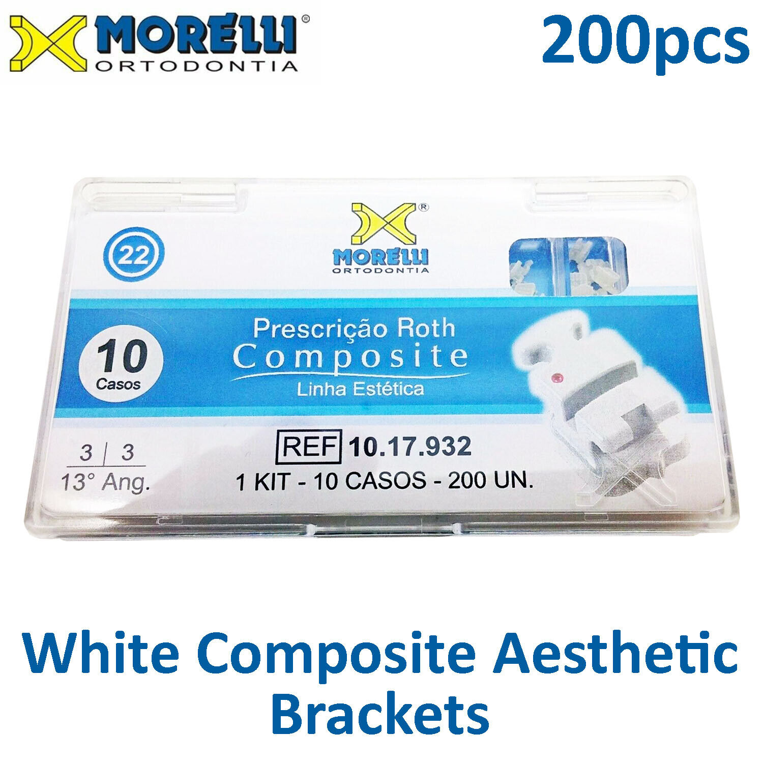 Morelli Dental Orthodontic White Composite Aesthetic Brackets 200pcs Total
