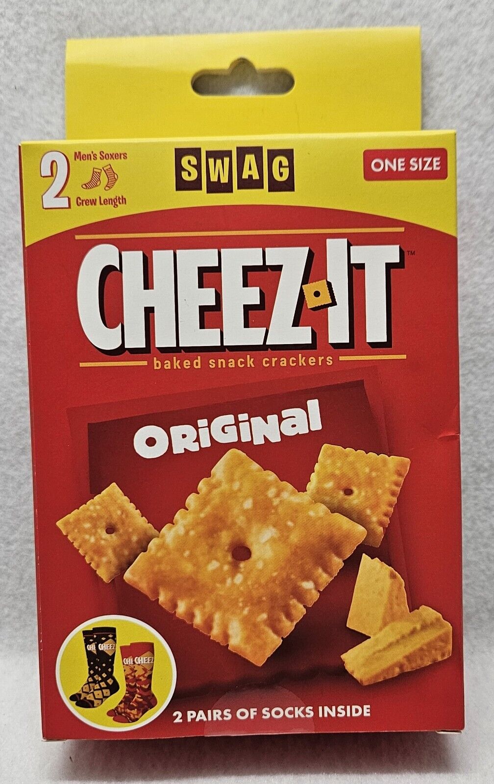 SWAG Cheez-It 2 Pairs Of Crew Length Men\'s Soxers One Size/New