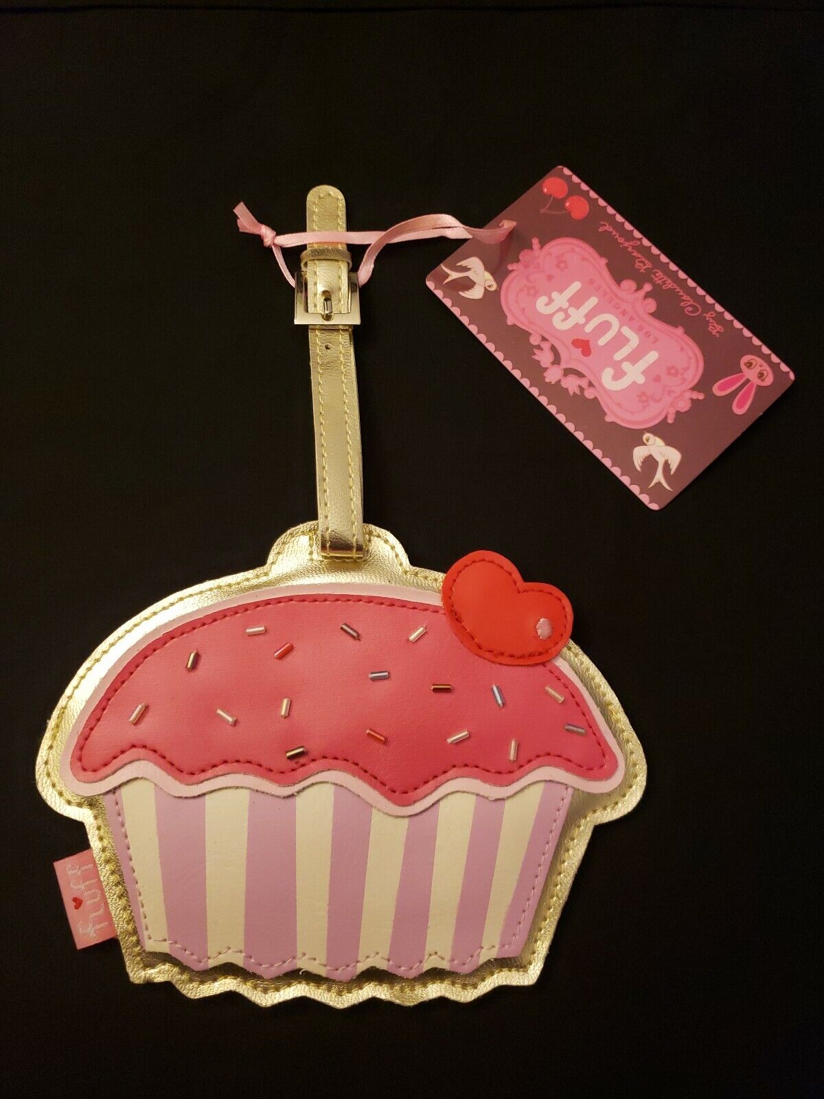 Fluff Cherry Cupcake Luggage, Backpack, Crate ID Tag