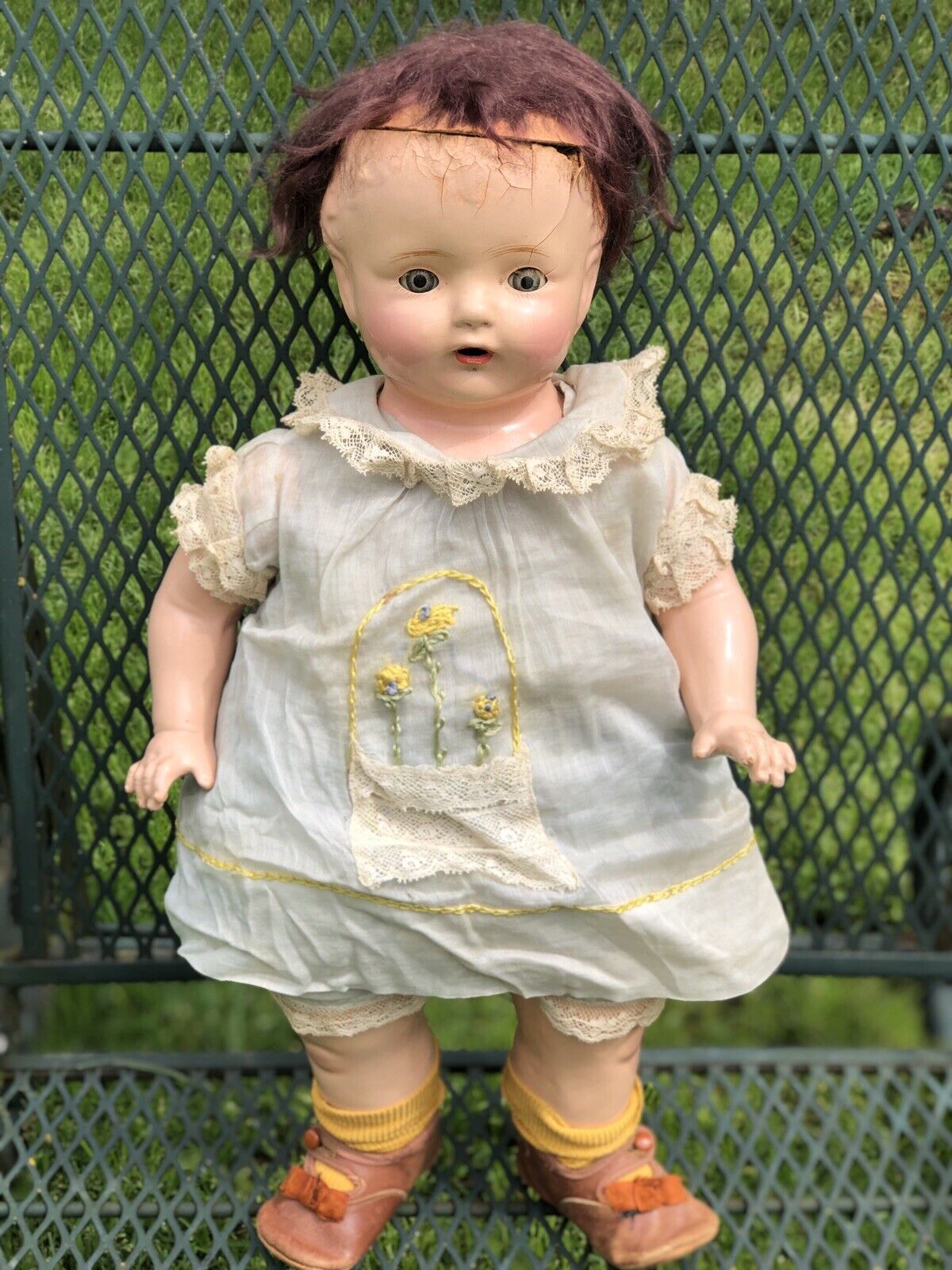 Antique American Composition Crying Baby Doll 1920 Collectable