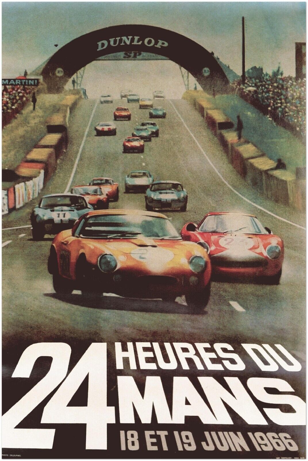 Vintage Racing Travel Poster - Le Mans 24 Heures 1966 - Racing Auto Posters