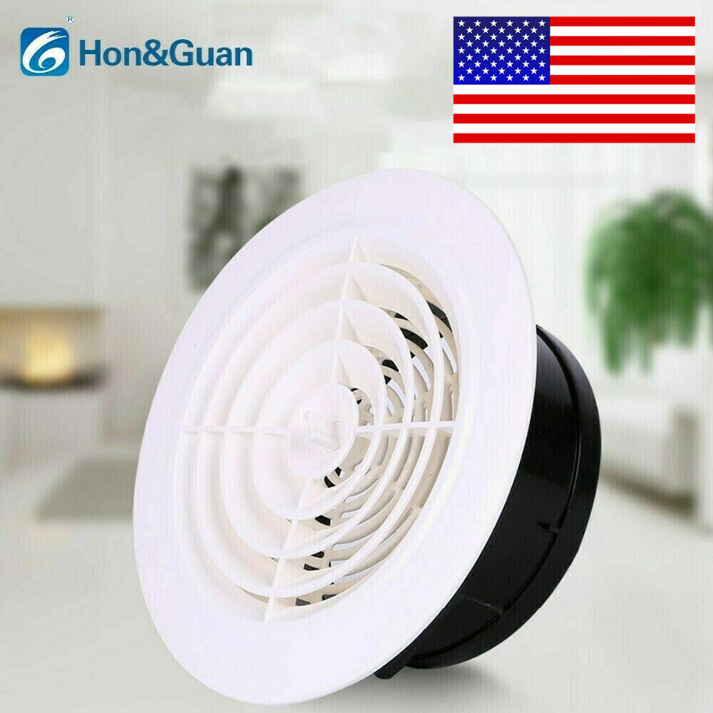 Hon&Guan 3-8in Adjustable Round ABS Air Vent Grille Louver Ventilation Cover US