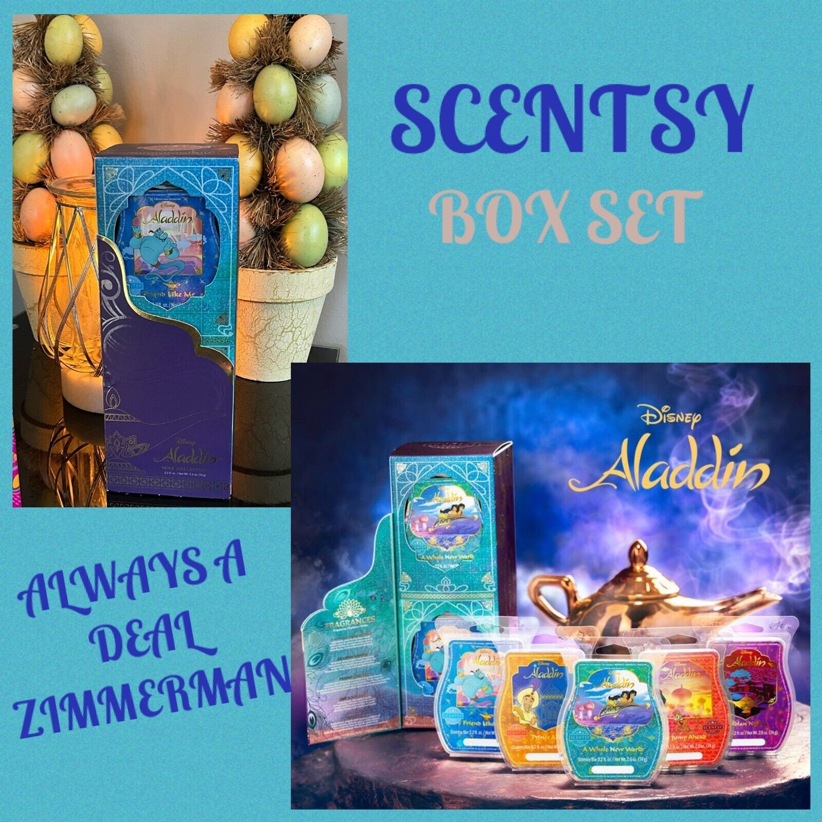 SCENTSY ~ Disney Aladdin Wax Collection Limited Edition Set of 5 - NEW IN BOX