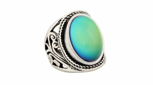 Women Vintage Rings Mood Ring Changing Color Antique Sterling Silver Plated