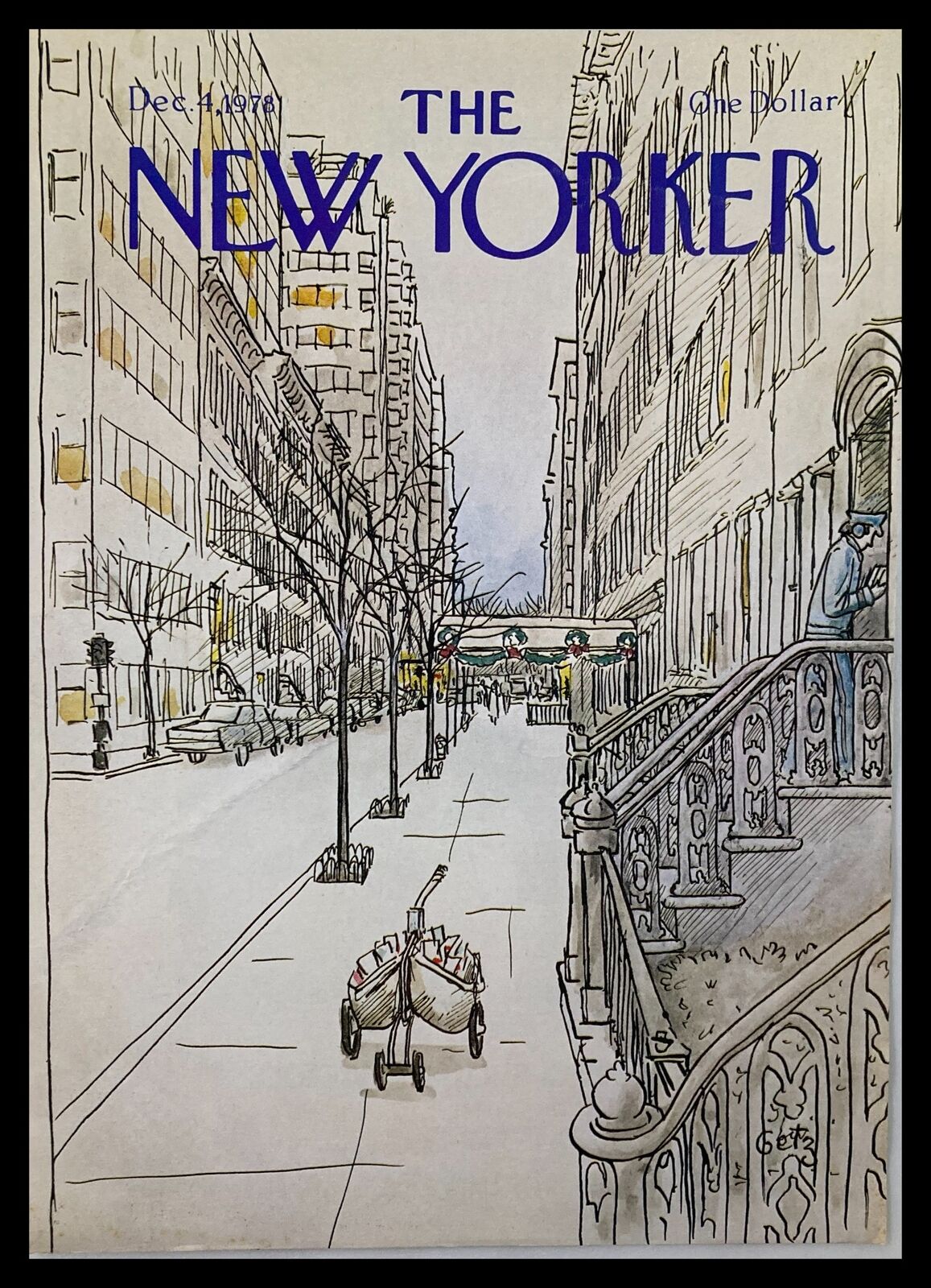 COVER ONLY The New Yorker December 4 1978 Mailman by Arthur Getz No Label