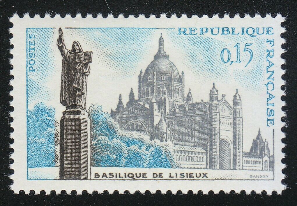 France 1960 MNH Mi 1320 Sc 972 Lisieux Basilica, Roman Catholic church **