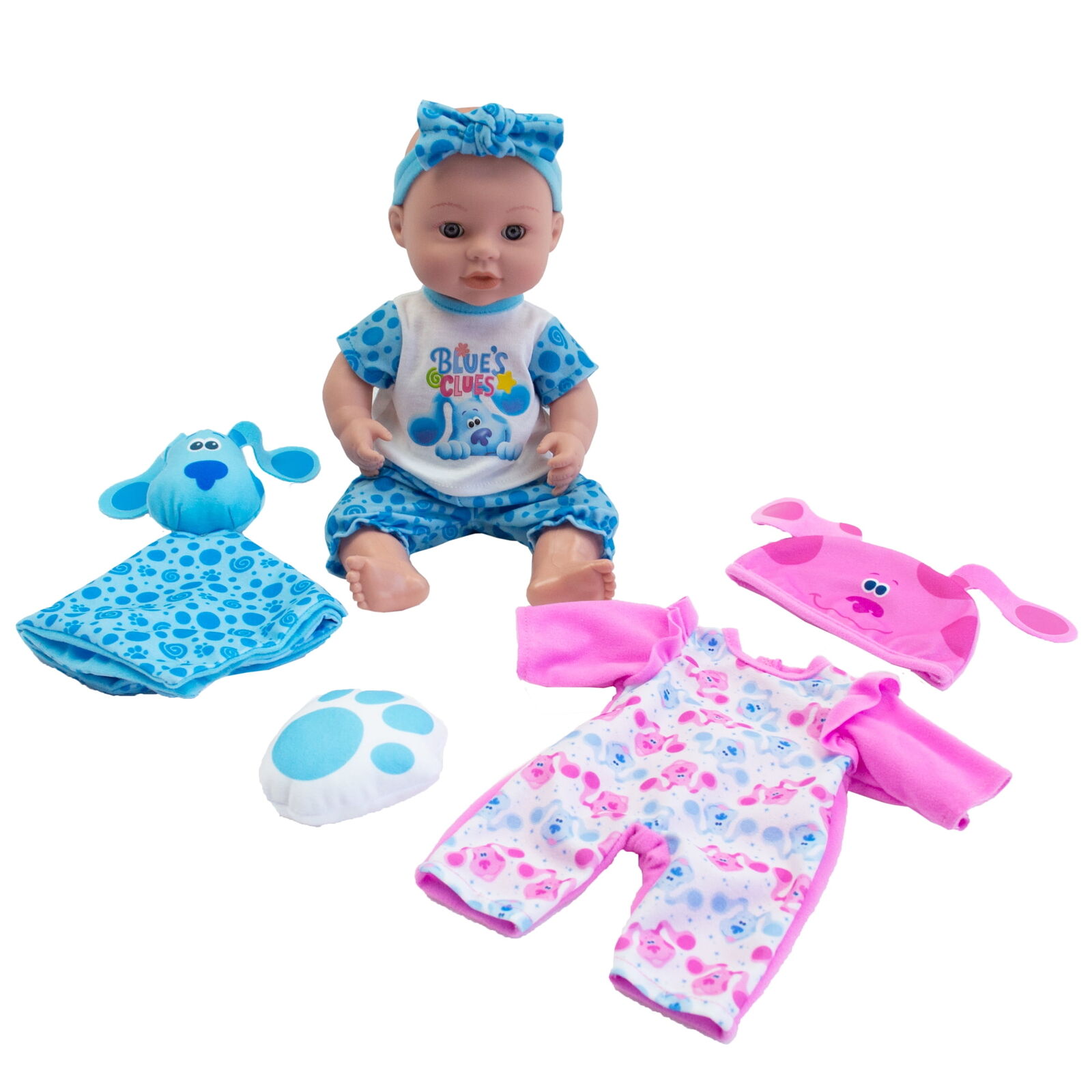  Blue Clues & You Baby Doll Play Set, Light Skin Tone, 8 Pieces