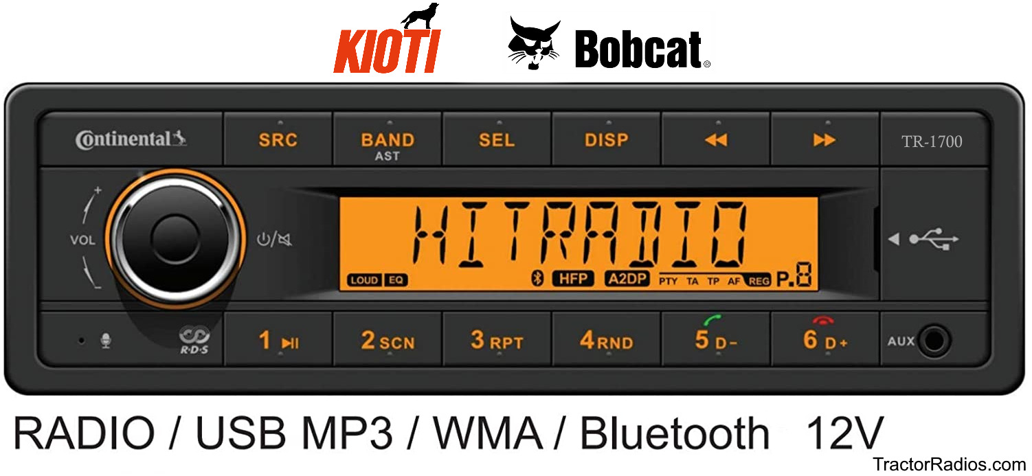 Kioti Bobcat Direct Connect Plug Play Tractor Stereo Radio Bluetooth CK DK NX RX