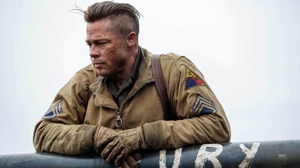 Fury Brad Pitt Tanker WW2 Khaki Color Cotton Bomber Jacket For Men