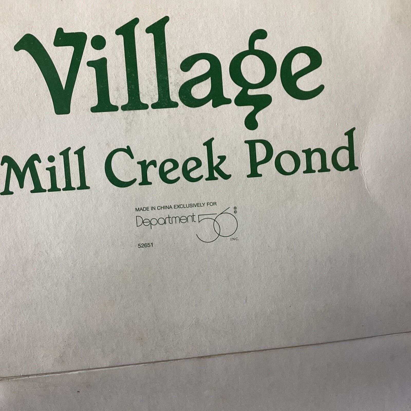 Department 56 Village Mill Creek Pond