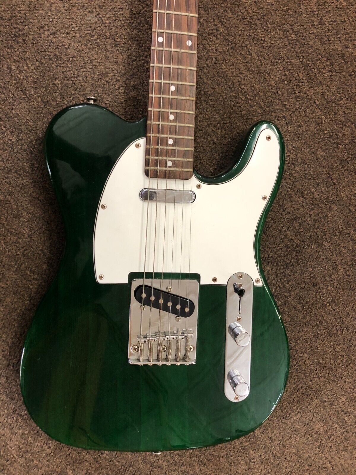 Really Cool Galveston Transparent Forest Green Tele Electric Guitar - USED