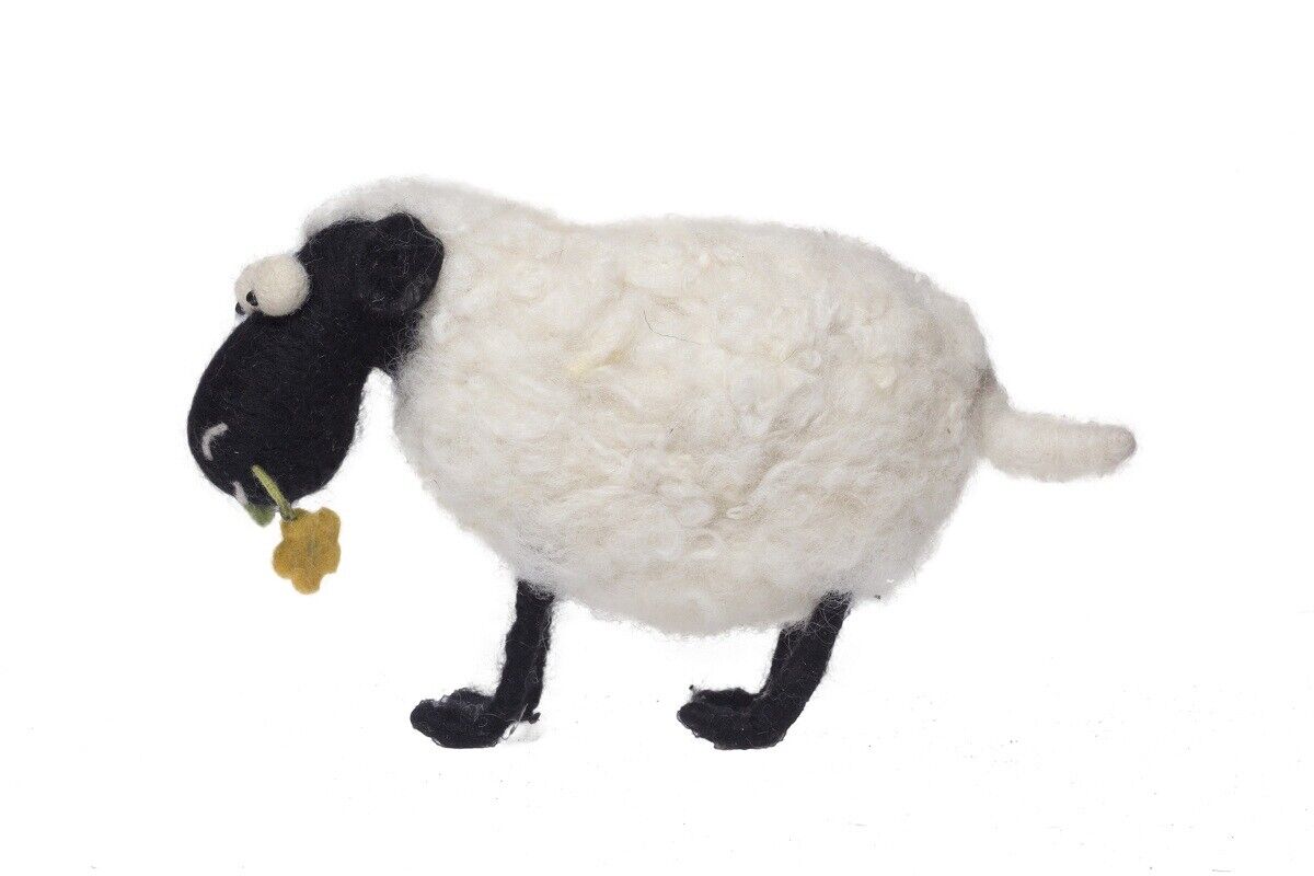 Felt Valais Blacknose Sheep Eco Friendly Needle Felted Stuffed Easter Ornament