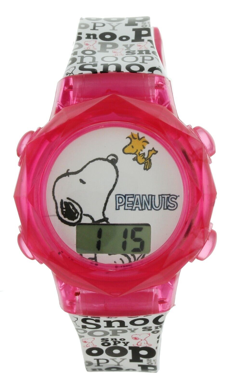 Vintage Peanuts Snoopy printed band LCD collectable watch