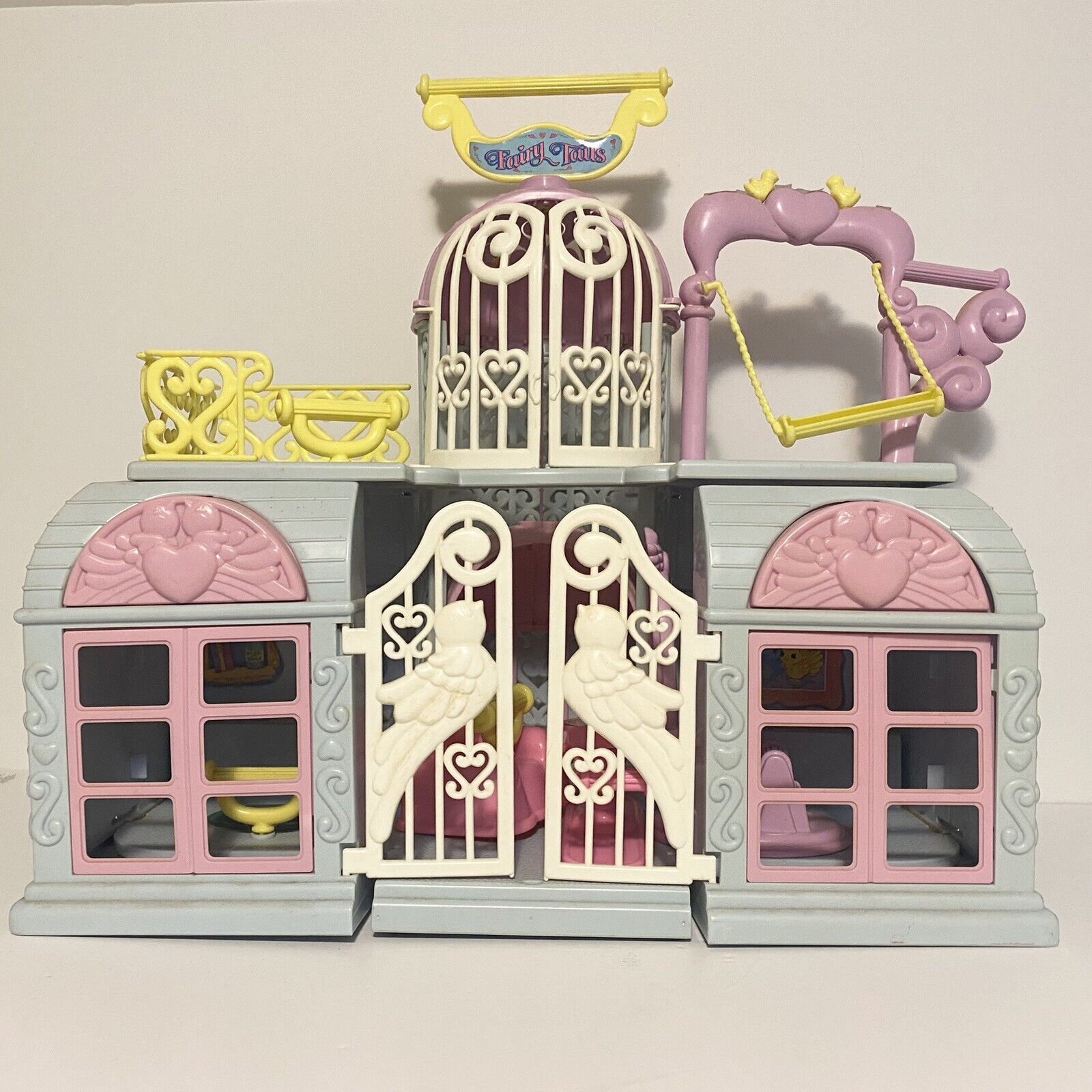 1987 Hasbro Fairy Tails Sunshine Gazebo House Playset Perch Table Mirror Vintage