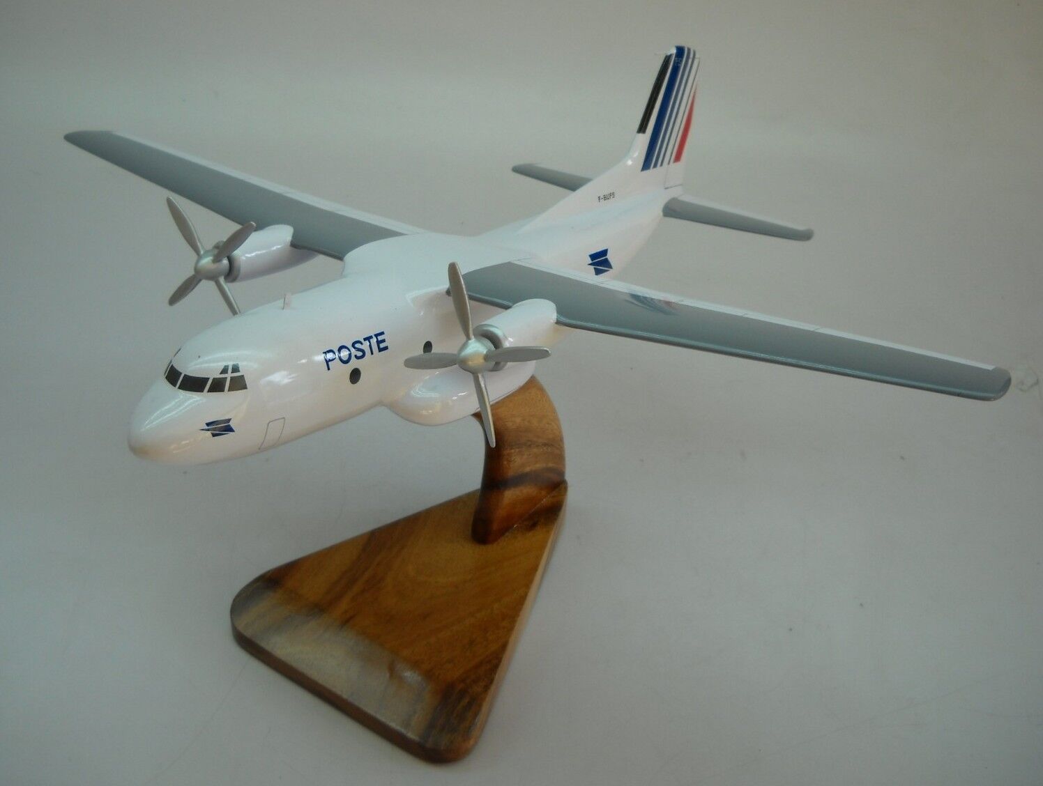C-160-D France Poste Airplane Handcrafted Wood Model Regular New